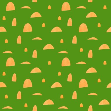 Çocukların sevimli bir geçmişi var. Kusursuz suluboya deseni, geometrik turuncu ve yeşil basit süs, tekstil, kumaş, duvar kağıtları için