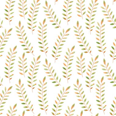 Sonbahar suluboya desenler bırakır. Kumaş, duvar kâğıtları ve ev dekorasyonu için el yapımı kusursuz çiçek arkaplanı.