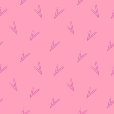 Pembe kalpler suluboya arka plan. Kusursuz el çizimi pembe desenler, ambalaj kağıdı, tatil tekstili, duvar kağıtları, sevgililer günü süslemeleri.