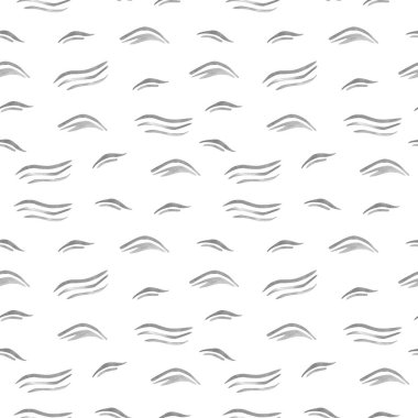 Dalgalar suluboya arka plan. Çocuk tekstil, kumaş dokusu, duvar kağıtları gibi basit geometrik elementlerle kusursuz siyah ve beyaz suluboya deseni.