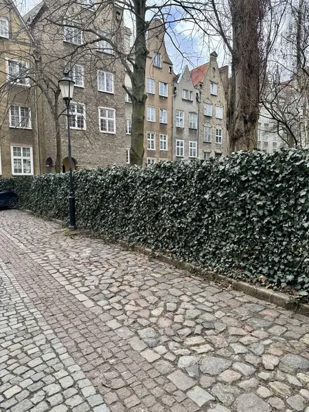 Stockholm şehrindeki eski taş duvar.