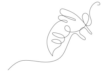 Arı uçuşu güzel ve tek çizgi sanatı ve izole edilmiş minimalist ana hatlı vektör simgesidir