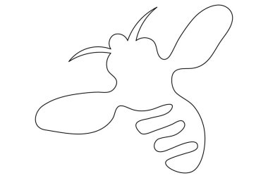 İzole edilmiş dış hat ikonunun bal arısı uçuşu sanatı devam ediyor