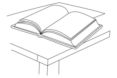 Kitap Sürekliliği tek satır sanat ve çizim vektörü beyaz arkaplan üzerinde satır biçimi
