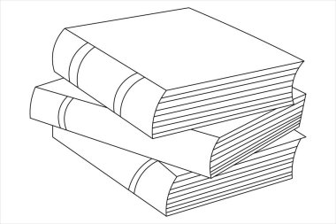 Kitap Sürekliliği tek satır sanat ve çizim vektörü beyaz arkaplan üzerinde satır biçimi