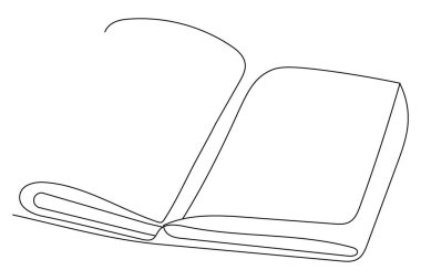 Aralıksız Tek Satır Sanat Vektörü Kitabı beyaz arkaplan üzerine satır biçimi