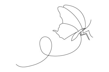 Kelebek, beyaz arka planda izole edilmiş renkli kral kelebekli bir çizim.