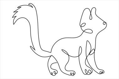 Kedi tek çizgi ve çıkış çizgisi vektör simgesi