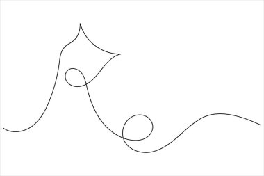 Bir satırlık kedi sanatı ana hatları vektör çizimi tasarımı