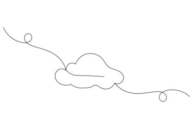 Makas vektör illüstrasyon tasarımının aralıksız bir çizgi çizimi