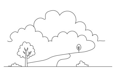 Makas vektör illüstrasyon tasarımının aralıksız bir çizgi çizimi