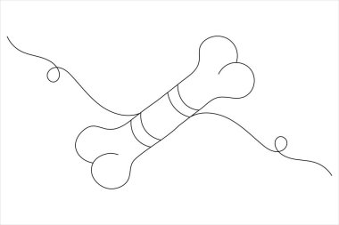 Köpek kemiği sürekli tek bir çizgi halinde hayvan pençesi simgesi çiziyor.