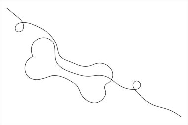 Köpek kemiği sürekli tek bir çizgi halinde hayvan pençesi simgesi çiziyor.