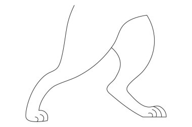 Köpek pençesi sürekli bir satır sanat ve izole edilmiş vektör çizimi tasarımı