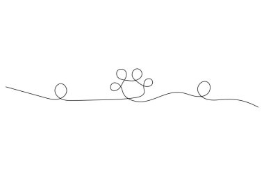 Köpek pençesi sürekli bir satır sanat ve izole edilmiş vektör çizimi tasarımı