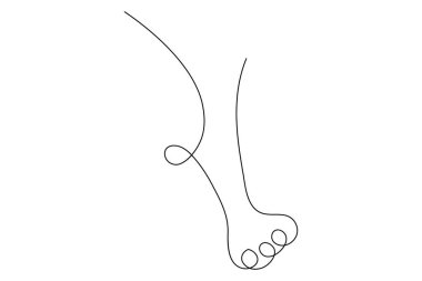  Köpek sürekli tek çizgi halinde hayvan pençesi ikonu ana hatları vektörü çiziyor