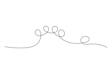  Köpek sürekli tek çizgi halinde hayvan pençesi ikonu ana hatları vektörü çiziyor