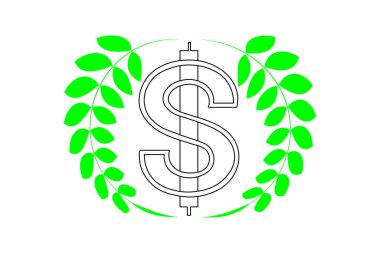 Dolar simgesi sürekli bir çizgi çizimi sanatı