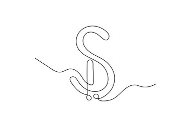 Dolar simgesi sürekli bir çizgi çizimi sanatı