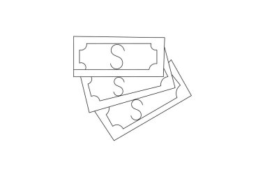 Dolar simgesi sürekli bir çizgi çizimi sanatı