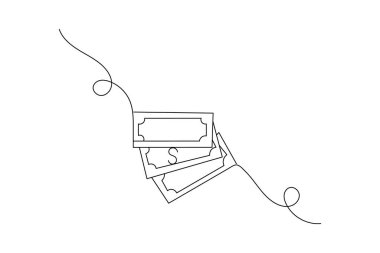 Dolar simgesi sürekli bir çizgi çizimi sanatı