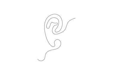 Makas vektör illüstrasyon tasarımının Devamlı bir satır sanat çizimi