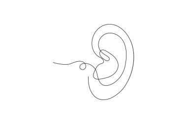 Makas vektör illüstrasyon tasarımının Devamlı bir satır sanat çizimi