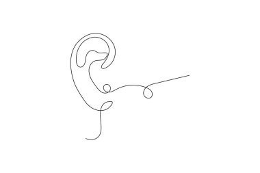 Makas vektör illüstrasyon tasarımının Devamlı bir satır sanat çizimi