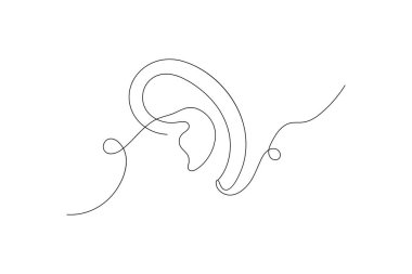 Makas vektör illüstrasyon tasarımının Devamlı bir satır sanat çizimi