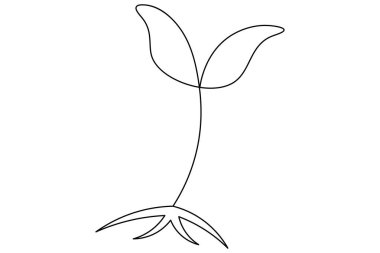 Ekoloji Sürdürülebilir Bir satır sanat ve çıkış çizgisi vektör simgesi