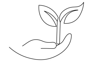 Ekoloji sürdürülebilir bir çizgi sanat ve yıldız eli çizilmiş vektör çizimi minimalist tasarım