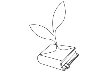 Ekoloji Sürdürülebilir Bir satır sanat ve çıkış çizgisi vektör simgesi