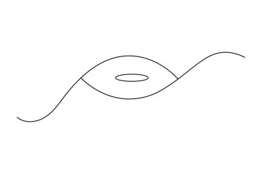 Göz sembolü, insan gözü işaret ana hatları çizim vektör simgesi olarak sürekli bir çizgi halinde.