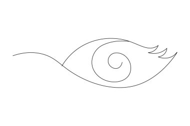 Göz sembolü, insan gözü işaret ana hatları çizim vektör simgesi olarak sürekli bir çizgi halinde.