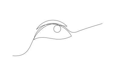 Göz sembolü, insan gözü işaret ana hatları çizim vektör simgesi olarak sürekli bir çizgi halinde.