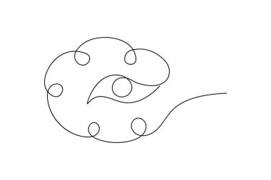 Göz sembolü, insan gözü işaret ana hatları çizim vektör simgesi olarak sürekli bir çizgi halinde.