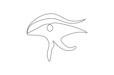 Göz sembolü, insan gözü işaret ana hatları çizim vektör simgesi olarak sürekli bir çizgi halinde.