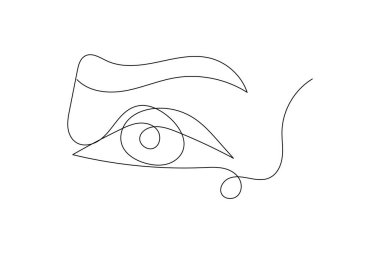 Tek göz aralıksız tek çizgi halinde sanat Minimalist göz retina ana hatlı tasarım