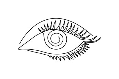 Tek göz aralıksız tek çizgi halinde sanat Minimalist göz retina ana hatlı tasarım