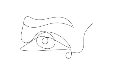 Tek göz aralıksız tek çizgi halinde sanat Minimalist göz retina ana hatlı tasarım