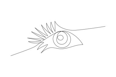 Tek göz aralıksız tek çizgi halinde sanat Minimalist göz retina ana hatlı tasarım
