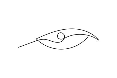 Tek göz aralıksız tek çizgi halinde sanat Minimalist göz retina ana hatlı tasarım