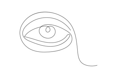 Tek göz aralıksız tek çizgi halinde sanat Minimalist göz retina ana hatlı tasarım