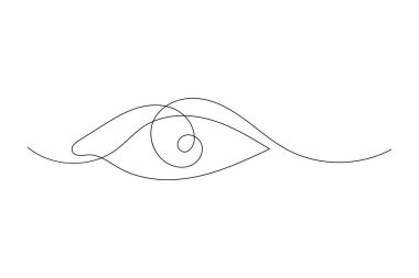Tek göz aralıksız tek çizgi halinde sanat Minimalist göz retina ana hatlı tasarım