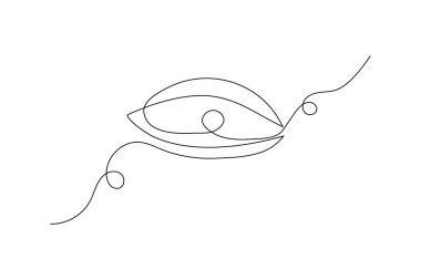 Tek göz aralıksız tek çizgi halinde sanat Minimalist göz retina ana hatlı tasarım