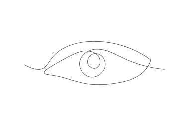 Tek göz aralıksız tek çizgi halinde sanat Minimalist göz retina ana hatlı tasarım