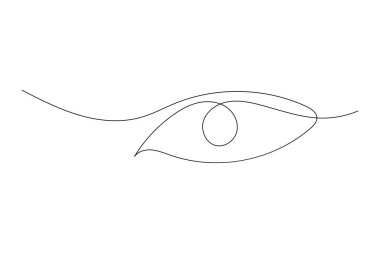 Tek göz aralıksız tek çizgi halinde sanat Minimalist göz retina ana hatlı tasarım