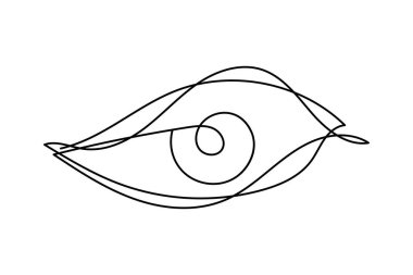 Tek göz aralıksız tek çizgi halinde sanat Minimalist göz retina ana hatlı tasarım