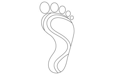 Tek ayak tabanı izole edilmiş dış hat vektör düz çizim sanatı