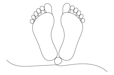 Tek ayak tabanı izole edilmiş dış hat vektör düz çizim sanatı